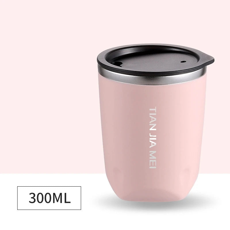 300ml Thermos Cup Men's and Women's Exquisite Portable Cup 304 Stainless Steel Simple Water Cup Office and Home Milk Coffee Cup