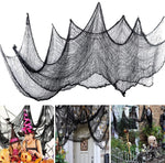 76x183cm Halloween Decorations Black Creepy Gauze Cloth Window Table Door Net Spooky Fancy Dress Party Haunted House Wall Decor