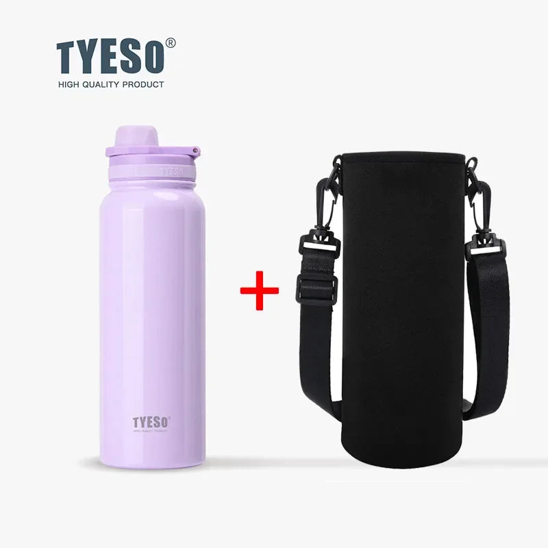 Tyeso Thermos Bottle Portable Sport Vacuum Flask Travel Stainless Steel Thermal Water Bottle Keeps Cold and Heat Thermal Mug