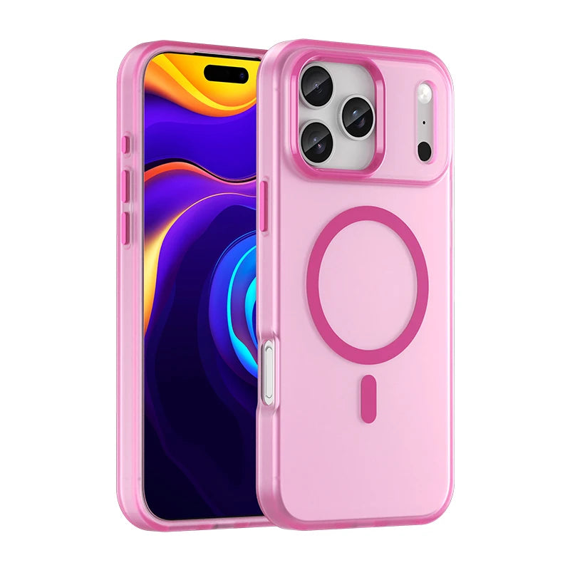 Shockproof Matte Transparent Case For Magsafe Case For iPhone 17 Pro Max 17 Air 17 Pro 17 Wireless Charge TPU Soft Cover Funda