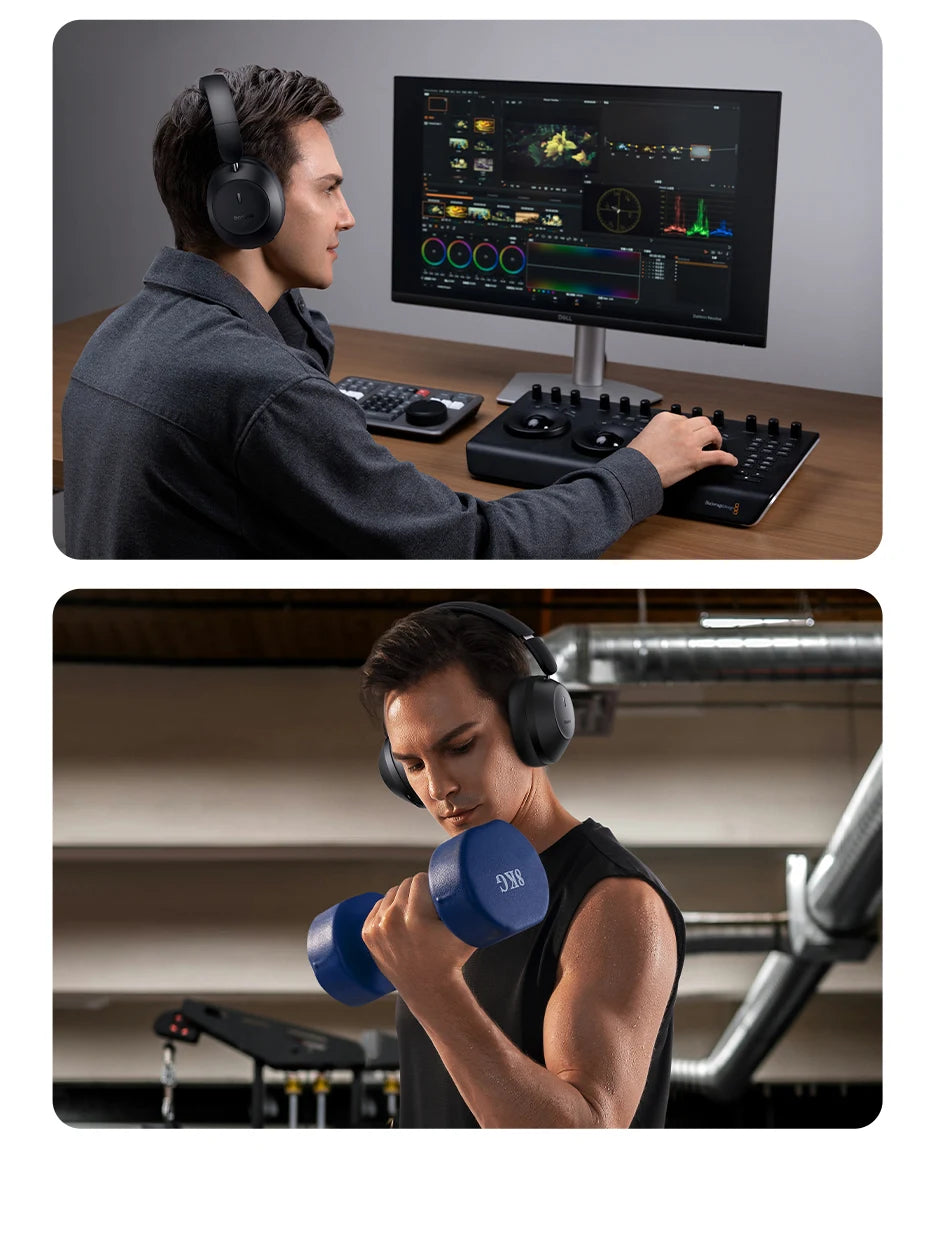 Baseus Bass 30 Max Wireless Headphone Bluetooth 5.3 40mm Bass-Enhance Foldable Over Ear Headsets 50H Play time Gaming Earphone