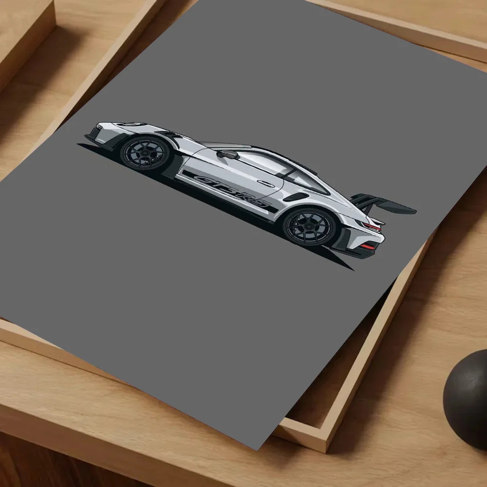 Sport Cars Poster Self-adhesive Art Waterproof Paper Sticker Coffee House Bar Room Wall Decor
