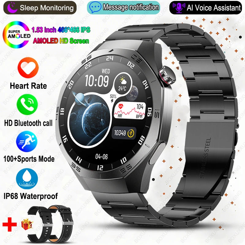 For HUAWEI GT5 Pro Smartwatch Men 360*360 HD AMOLED Screen GPS Motion Track Heart Rate Bluetooth Call IP68 Waterproof Smartwatch