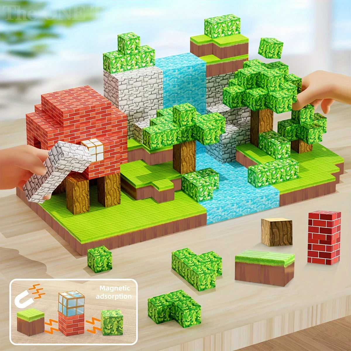 Magnetic Building Blocks Mine World Cube Magnet Set for Kid Age 3+ DIY Model Children Exercise thinking and Creativity Gift Doll