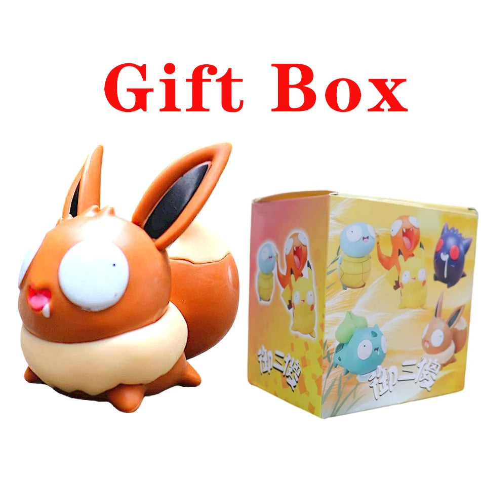 NEW Pokemon Figures Cutes Yusan Silly toys Pikachu Bulbasaur Squirtle Charmander Funny Action Figure Cartoon Doll Model Toys