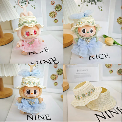 For 17cm Labubu V2 V1 Purple Dress Doll Clothes Outfit Accessories Idol Doll Clothing for Kid Gift Labubu Ropa