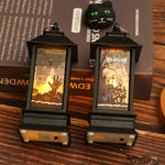 Portable Halloween Pumpkin Ghost Castle Lantern Lamp Hanging LED Light Home Night Light Decoration Party Haunted House Props