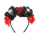 1/3PCs Halloween Headband Skull Flower Decoration Headwear Party Favors Supplies Photo Booth Props for Women Cosplay Costume