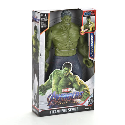 Action Toy 30cm Marvel Avengers Toy Thanos Hulk Spiderman Iron Man Captain America Thor Black Panther With Sound And Light