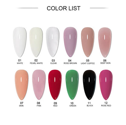 15ml Poly Nail Gel Set ,Pure Color Acrylic Extension Gel ,Quick Crystal Builder Nail Gel for Art Design ,Extend Nail Fingertips