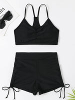 Bikiniset met hoge taille en trekkoord aan de voorkant (2025) - Damesbadkleding en strandkleding