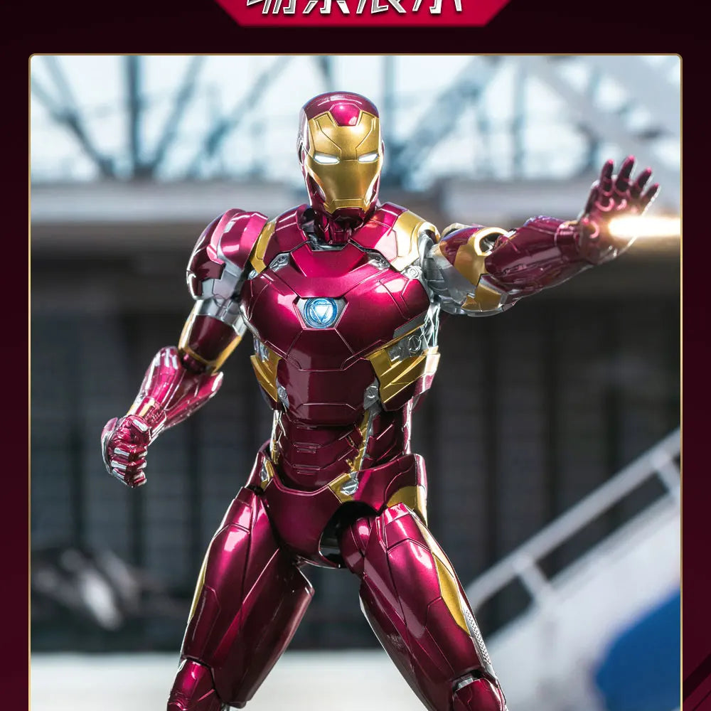 Marvel Iron Man MK46 Assembled Model 10in 1/7 scale Action Figures Reactors can emit light Collect Ornament Boy Toy Gift