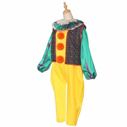 New Halloween Adult Men Pennywise Clown Cosplay Costume Carnival Party Boys Girls Stage Performance Villain Vintage Clothing Set