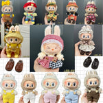 Cute Mini Plush Doll Clothes for 17cm Labubu Many Kinds of Overalls Clothes Accessories