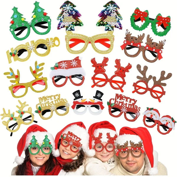 Christmas Glasses Party Glasses Christmas Novelty Glasses Party Accessories Fun Glasses Christmas Decorations Holiday Gifts