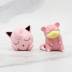 Pokemon 6pcs/set Pikachu Psyduck Gengar Jigglypuff Gonbe Slowpoke Shoulder To Shoulder Sleep Cute Model Doll Action Figure Toys