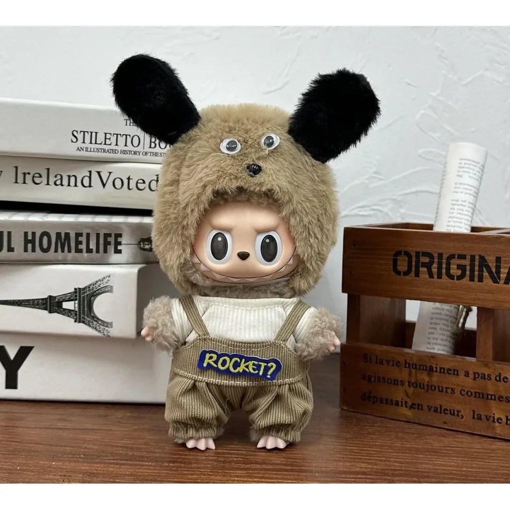 17cm Labubu Doll Capybara Costume Suit V1 V2 V3 Clothes Set Plush Toy Outfit Accessories