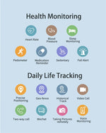 4G Elderly Smart Watch GPS Tracker Video Call SOS Heart Rate Monitoring IOS Android GPS+WIFI+LBS Positioning Smart Clock FA66S