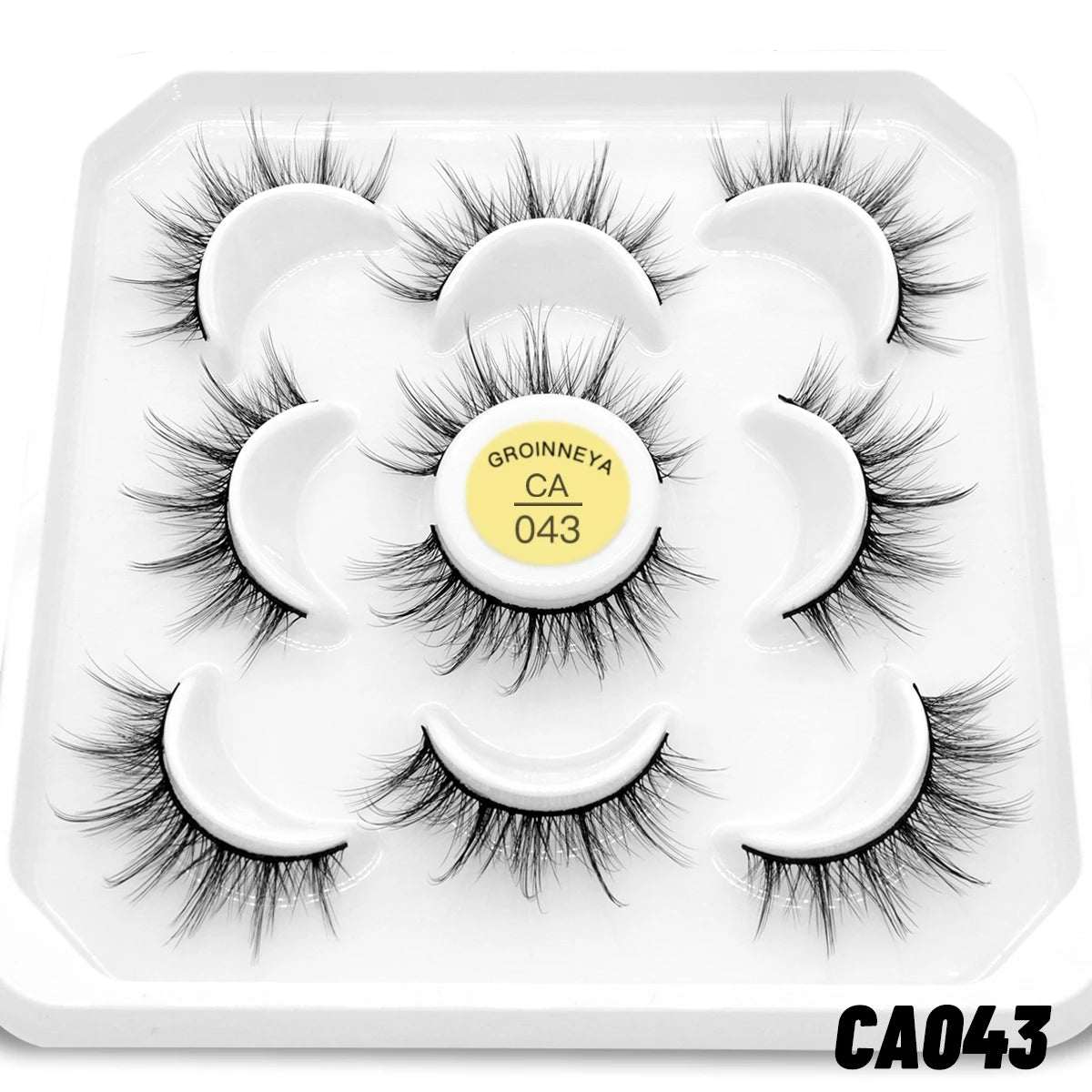 GROINNEYA 5/7 pairs Eyelashes 3D Natural False Lashes Fluffy Soft Cross Manga Lashes Wispy Natural Eyelash Extension Makeup