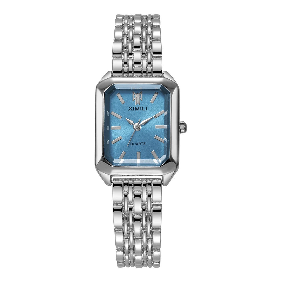 1/2/4PCS Fashion Rectangle Women Quartz Watches Stainless Steel Band Wristwatches for Girls Clock Reloj Mujer（Without Box）
