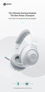Picun BG 01 Gaming Wireless Headphone Mic OverEar Earphones 0.045s Low Latency Bluetooth 5.3 40mm Driver Wireless Cable Headset