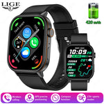 LIGE 2025 For Android IOS GPS Smart Watch Women 2.01" HD Screen Heart Rate Bluetooth Call Compass IP68 Waterproof Men Smartwatch