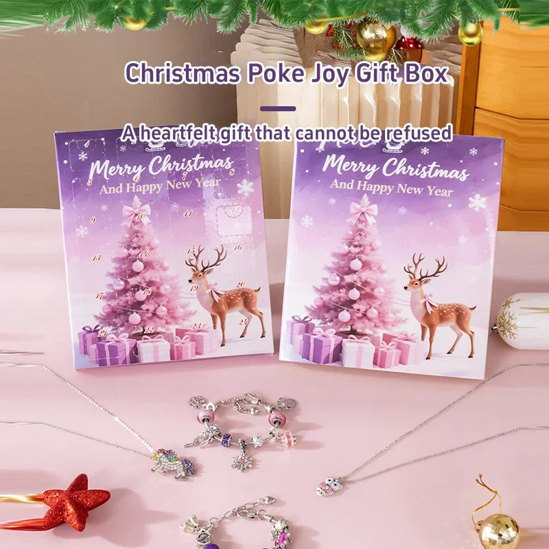 2026-Christmas Advent Calendar DIY Bracelet Accessories Pendant Blind Box Christmas Decorations Gift New Year's Eve Decorations