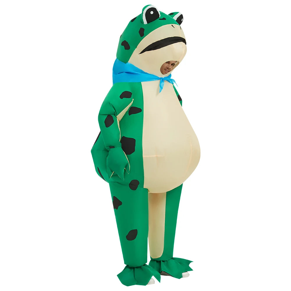 Inflatable Frog Costume Funny Full Body Blow Up Cosplay Costume Suit for Adult Halloween Party Costume for Adult Role Play