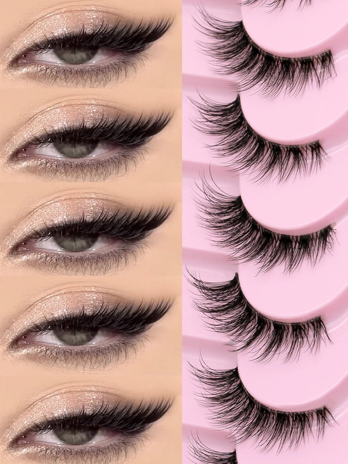 GROINNEYA Cat Eye Lashes Create Natural Look Half Eye Lashes With Winged Ends For Extended Eyelash For Daily Use