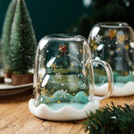Christmas Tree Cup Transparent Double Heat Resistant Creative Couples Mug Snowflake Drinking Glass Children's Gift Coffee Cups