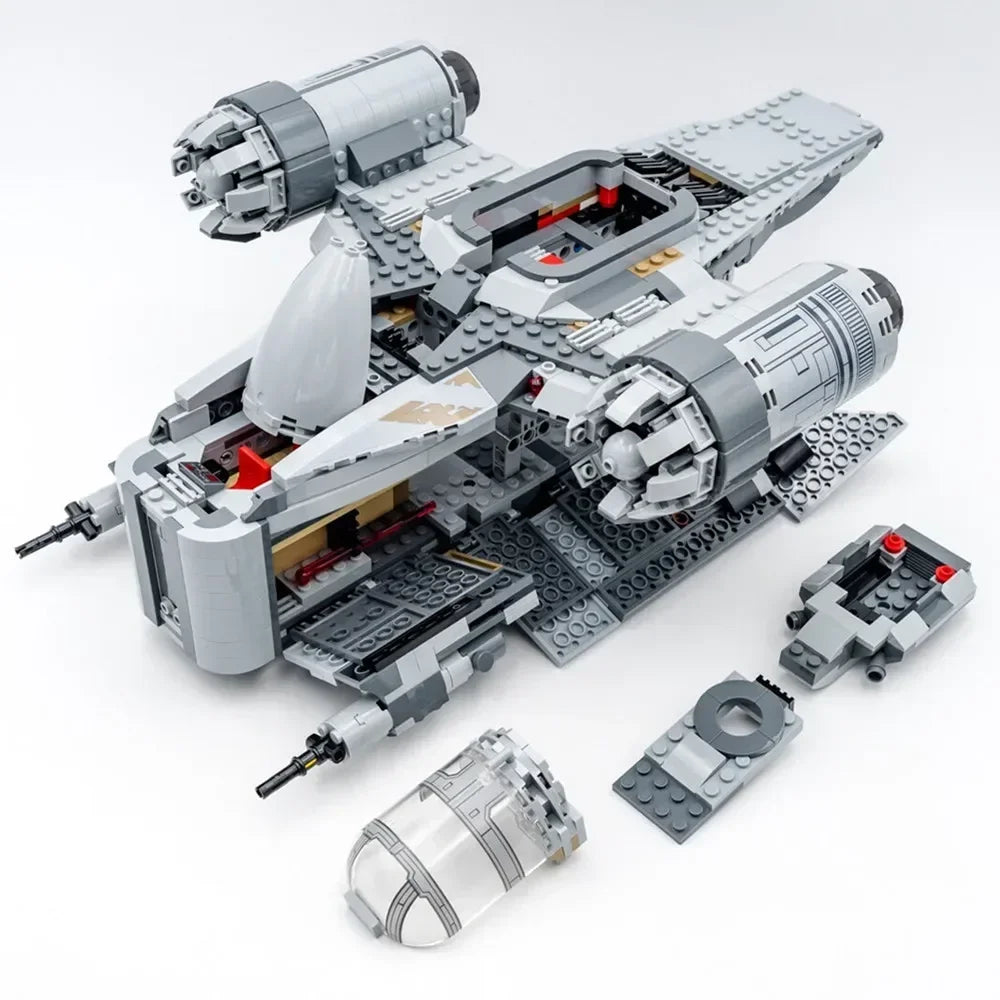 Galaxy-Razors MOC-StarFighters Spaceships Battles Ship Crest Fighters-Aircraft Model Building Blocks Bricks Toys Gift
