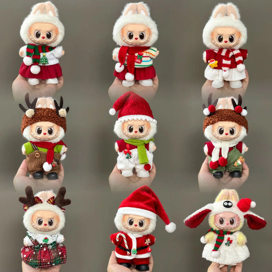 Labubu  Doll Christmas Outfit - Festive Holiday Costume Set, Cute Plush Santa Dress with Accessories for  Dolls (Clothes Only)