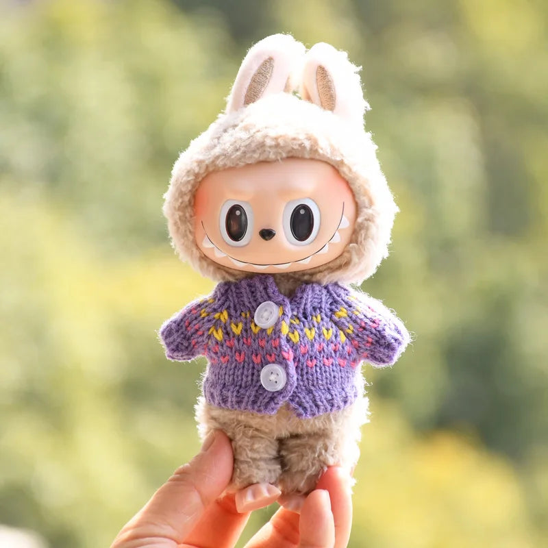 17cm Cute Mini Plush Doll'S Clothes Outfit Accessories For Korea Kpop Exo Labubu Idol Dolls Sweater Clothing DIY Kids Girl Gift