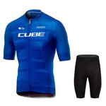 Cube Cycling Jersey Set – Men’s Summer Short Sleeve Bike Shirt & Padded Bib Shorts, Road & MTB Bicycle Clothing Maillot Ciclismo
