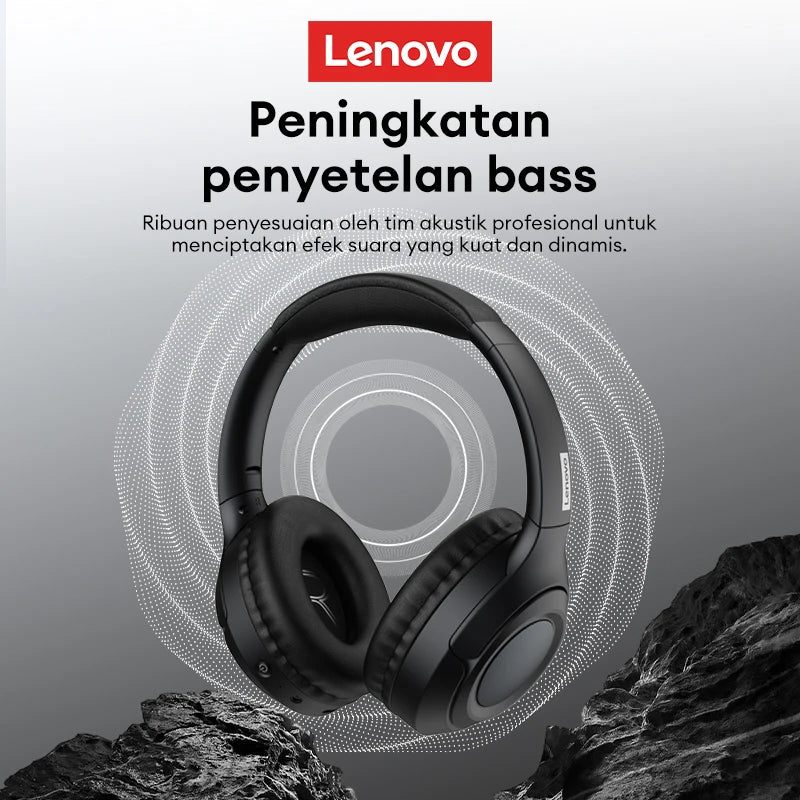 Original Lenovo TH54 Head Mounted Wireless Bluetooth 5.4 Earphones Over-Ear HIFI Stereo Music Game Noise Canceling Sport Earbuds