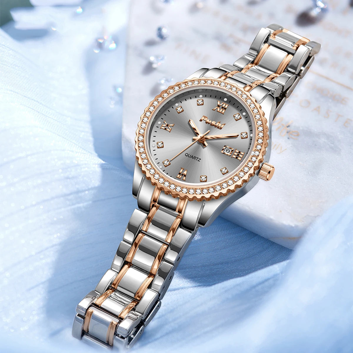 POSHI 990 Fashion Women Watch Elegant Business Quartz Wristwatch Lady Casuan Dress Watches With Date Display Original Clock