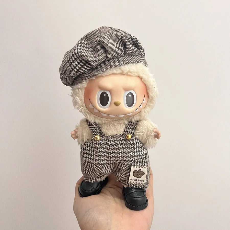 New Labubu Clothing Popular New Products Fashion Velcro 17cm Doll Cute Dress Casual Set Skirt Plush Toy Clothing