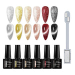 7pc Cat Magnetic Nail Gel Polish Set Long Lasting Glitter Nail Supplies Soak Off UV/LED Vernis Gel Kit for Manicure Design