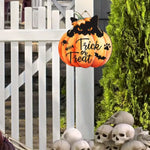 Halloween "trick or Treat" Sign, Pumpkin Black Cat Wooden Hanging Sign, Home, School, Party, Haunted House, Porch Decoration