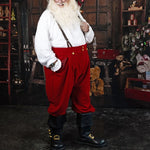 Adult Santa Claus Costume Suspender Jumpsuit Festival Fancy Dress Cosplay Clothing