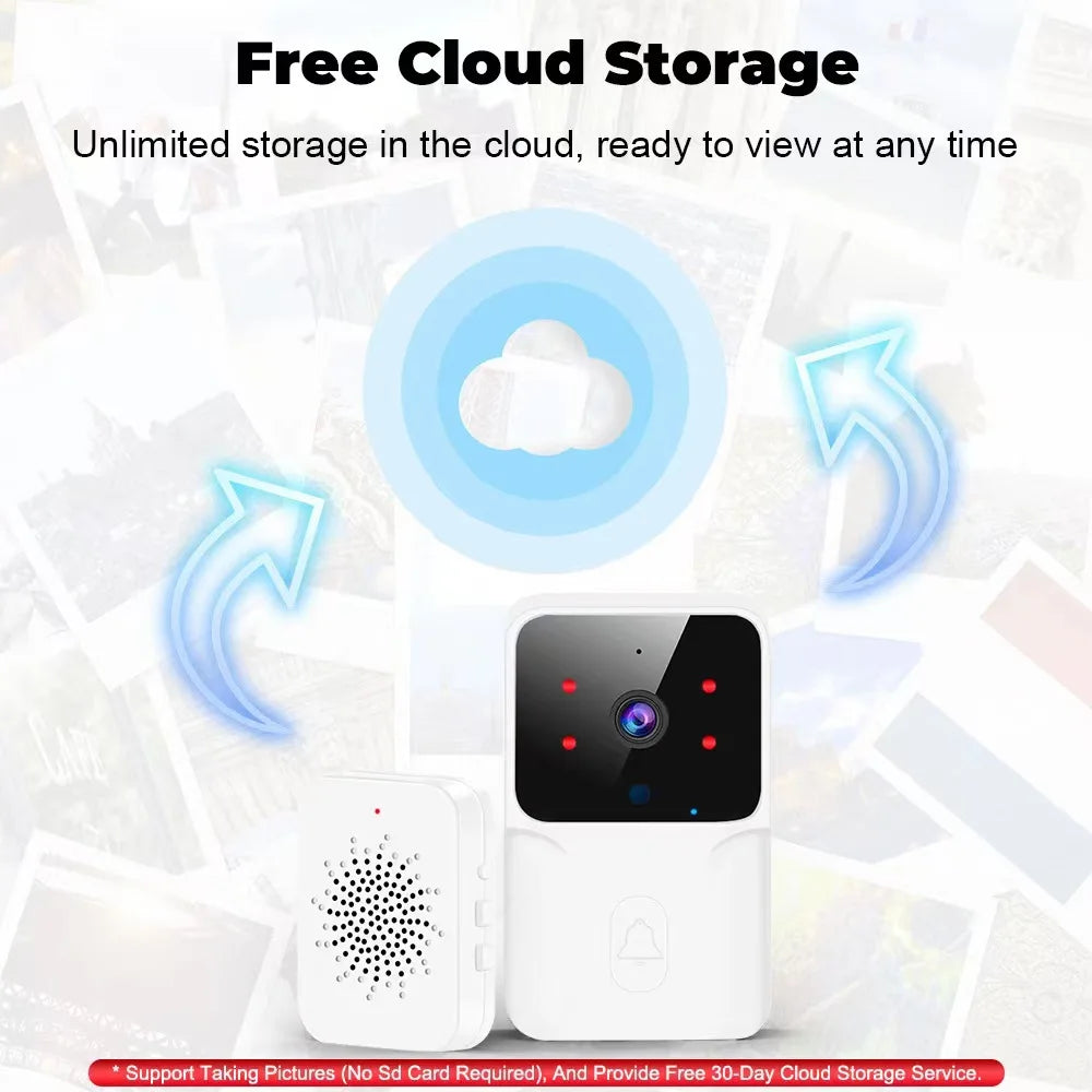 WiFi Doorbell Home Tuya WiFi Wireless Doorbell DC AC Battery Powered Camera Bell with Alex Google Bundle Video Doorbell Camera