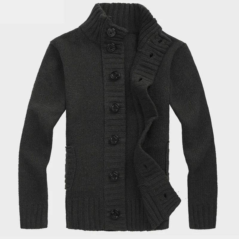 Men Sweater New Autumn Front Button Cardigan Stand Collar Sweaters for Men Coat Winter Warm Knitwear Clothing pull homme MY271