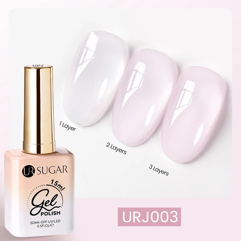 UR SUGAR 15ml Blood Red Jelly Gel Nail Polish Translucent Color Crystal Nude Gel Nail Art Varnish For Fall Winter Manicure