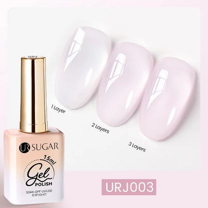 UR SUGAR 15ml Blood Red Jelly Gel Nail Polish Translucent Color Crystal Nude Gel Nail Art Varnish For Fall Winter Manicure