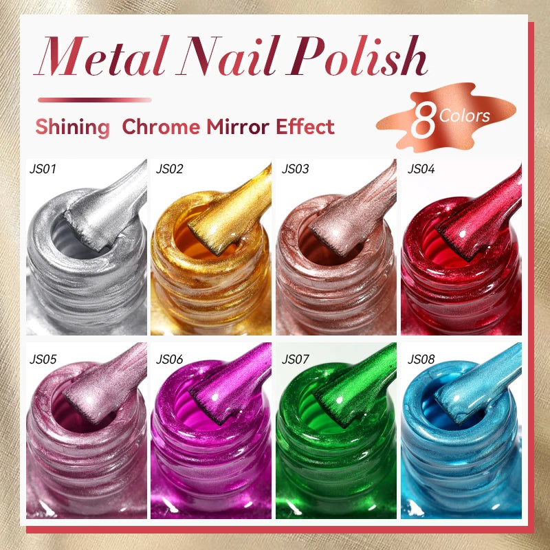 LILYCUTE 7ML 2PCS/SET Metallic Nail Polish Mirror Blue and Rose Gold Effect Varnish Semi-Permanent Nail Art Manicure Aupplies