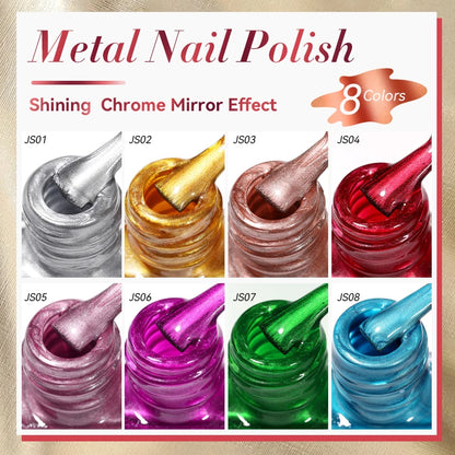 LILYCUTE 7ML 2PCS/SET Metallic Nail Polish Mirror Blue and Rose Gold Effect Varnish Semi-Permanent Nail Art Manicure Aupplies