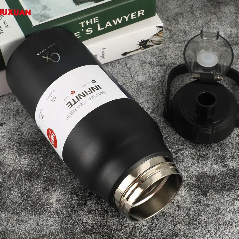 1.3L/1.7L Large Capacity Thermo Bottle Outdoor Mug Stainless Steel Thermos Water Bottle Portable Vaccum Flask Cold And Hot Tumbl