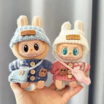 For 15-17 cm V1v2 Labubu Clothes Outfit Labubu Sitting Party Bear Label Scarf Hat Bag Dolls Accessories Cute Decoration Sweater