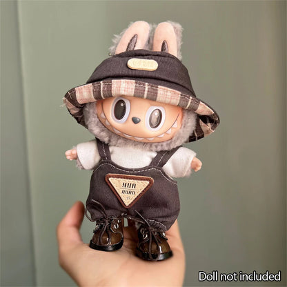 Fashion Clothes Ropa Labubu Clothes Outfit Doll Accessories For 15/17cm Labubu V2 V1 Plush Doll's Suspenders Suit