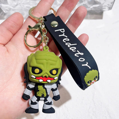 Horror Wednesday Addams Silicone Keychain Toy Thing Hand Home Decor Keychain Doll Schoolbag Pendant Halloween Toy Costume Props